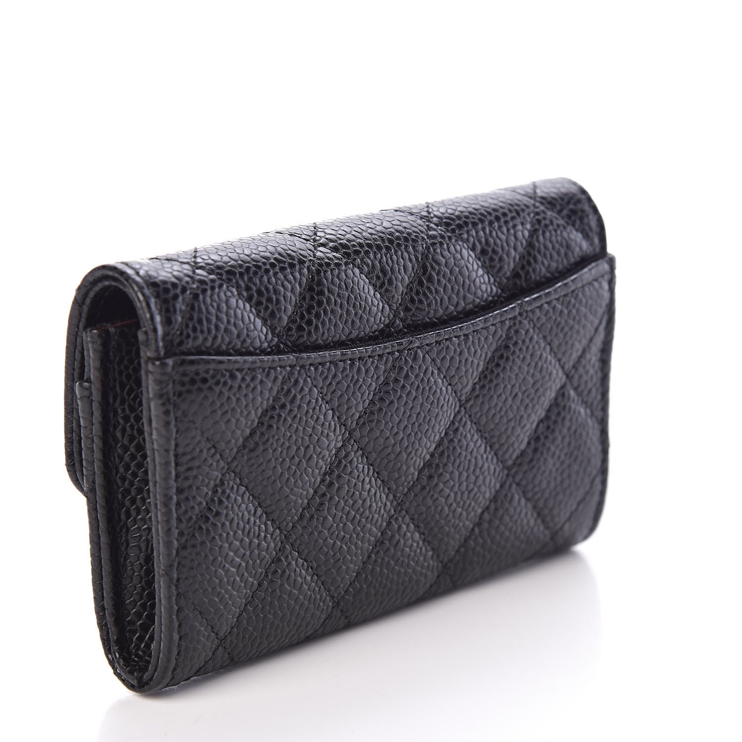Chanel Caviar Quilted Flap Card Holder Wallet Black 3 of 9