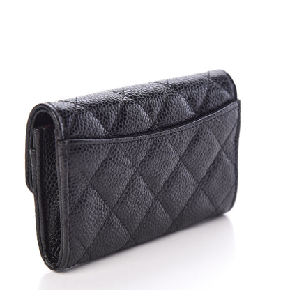 Chanel Caviar Quilted Flap Card Holder Wallet Black 3 of 9