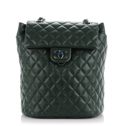Chanel Lambskin Quilted Small Urban Spirit Backpack Dark Green 1 of 8