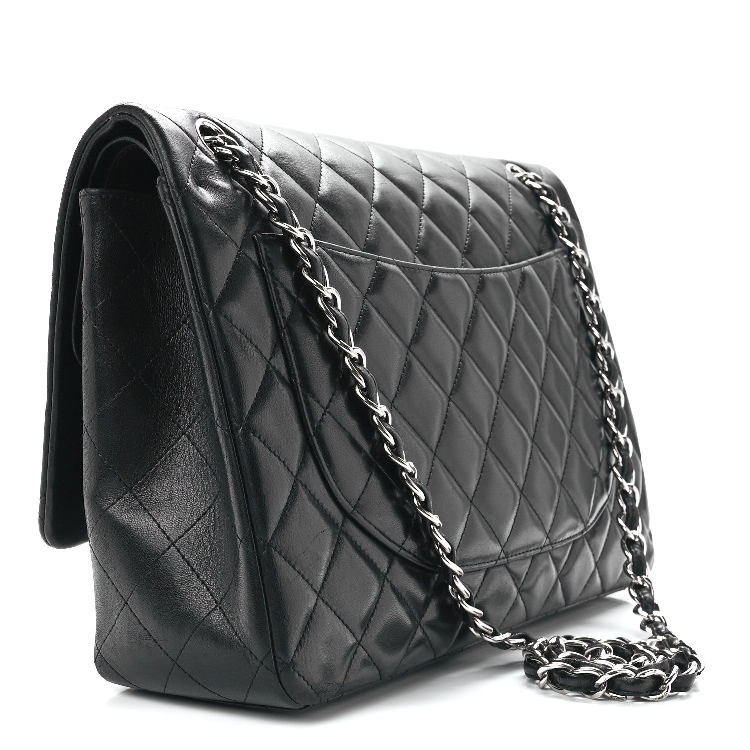Chanel Lambskin Quilted Maxi Double Flap Black 3 of 12