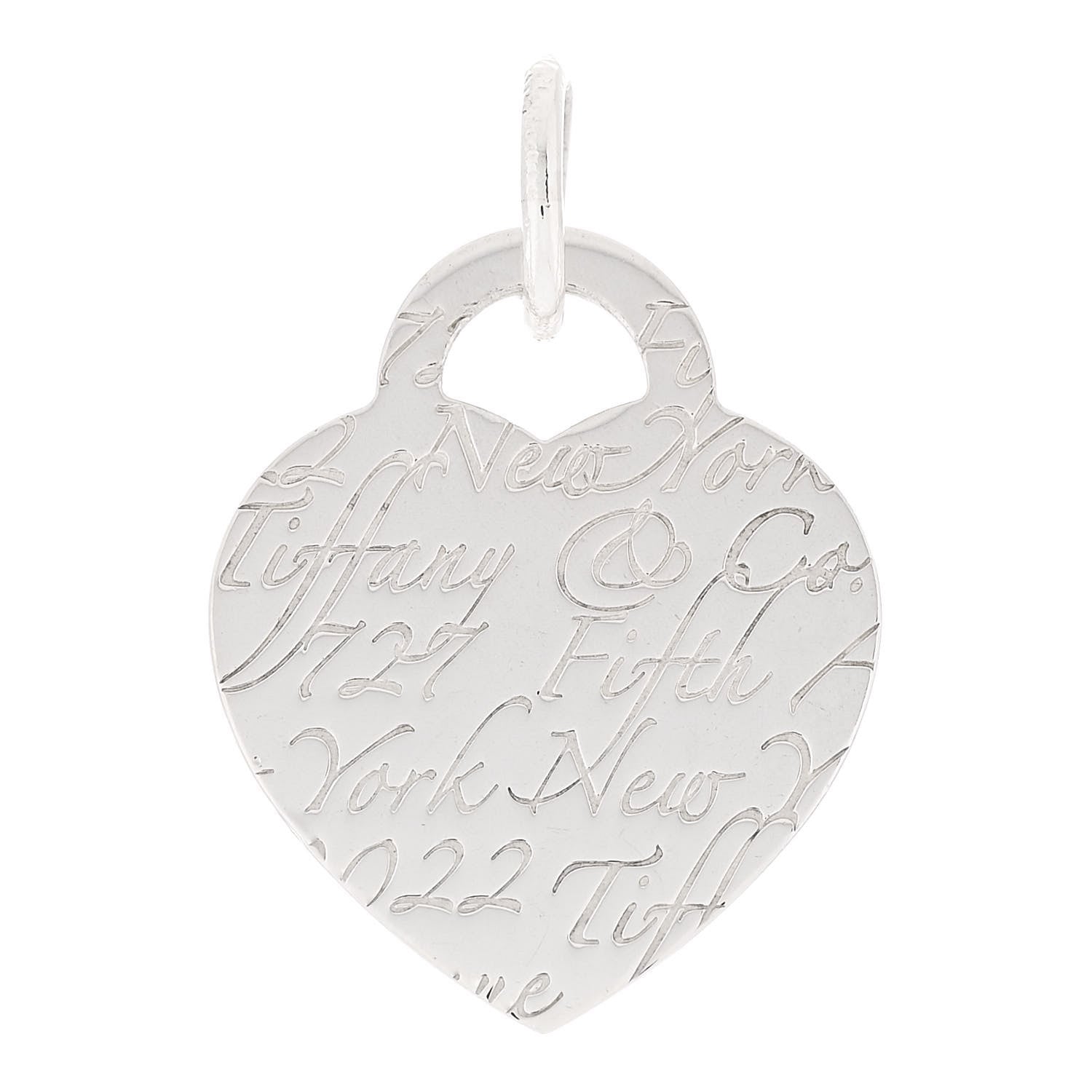 Tiffany Sterling Silver Notes Heart Tag Charm 1 of 3