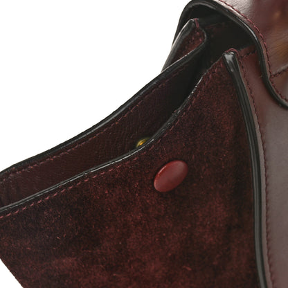 Celine Smooth Calfskin Suede Medium Trapeze Burgundy 9 of 10