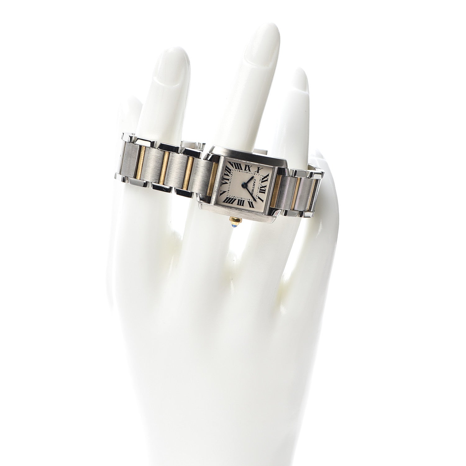 Cartier Stainless Steel 18K Yellow Gold 20mm Tank Francaise Quartz Watch 2 of 6