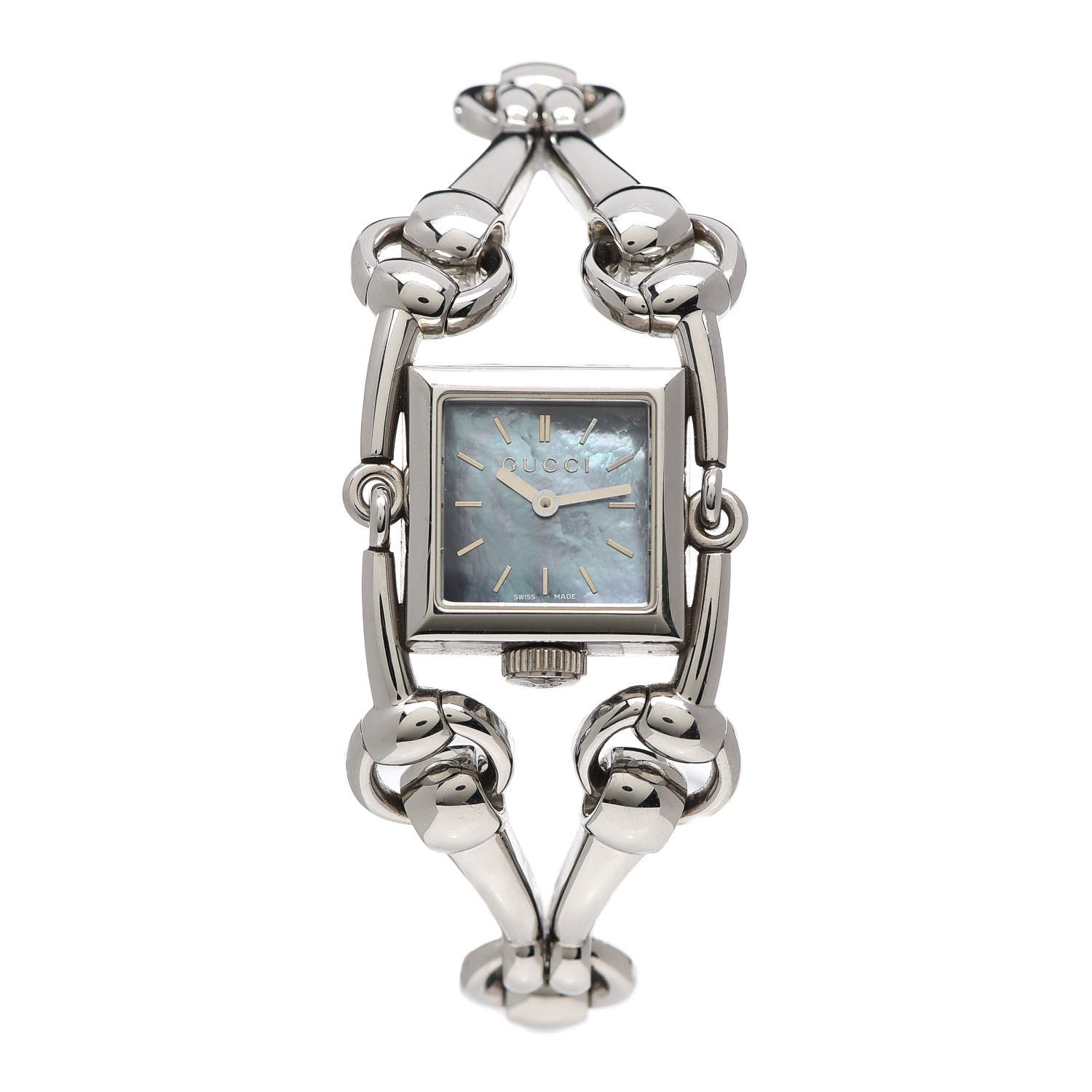 Gucci Stainless Steel Blue Mother of Pearl 20mm Signoria Quartz Watch 1 of 5