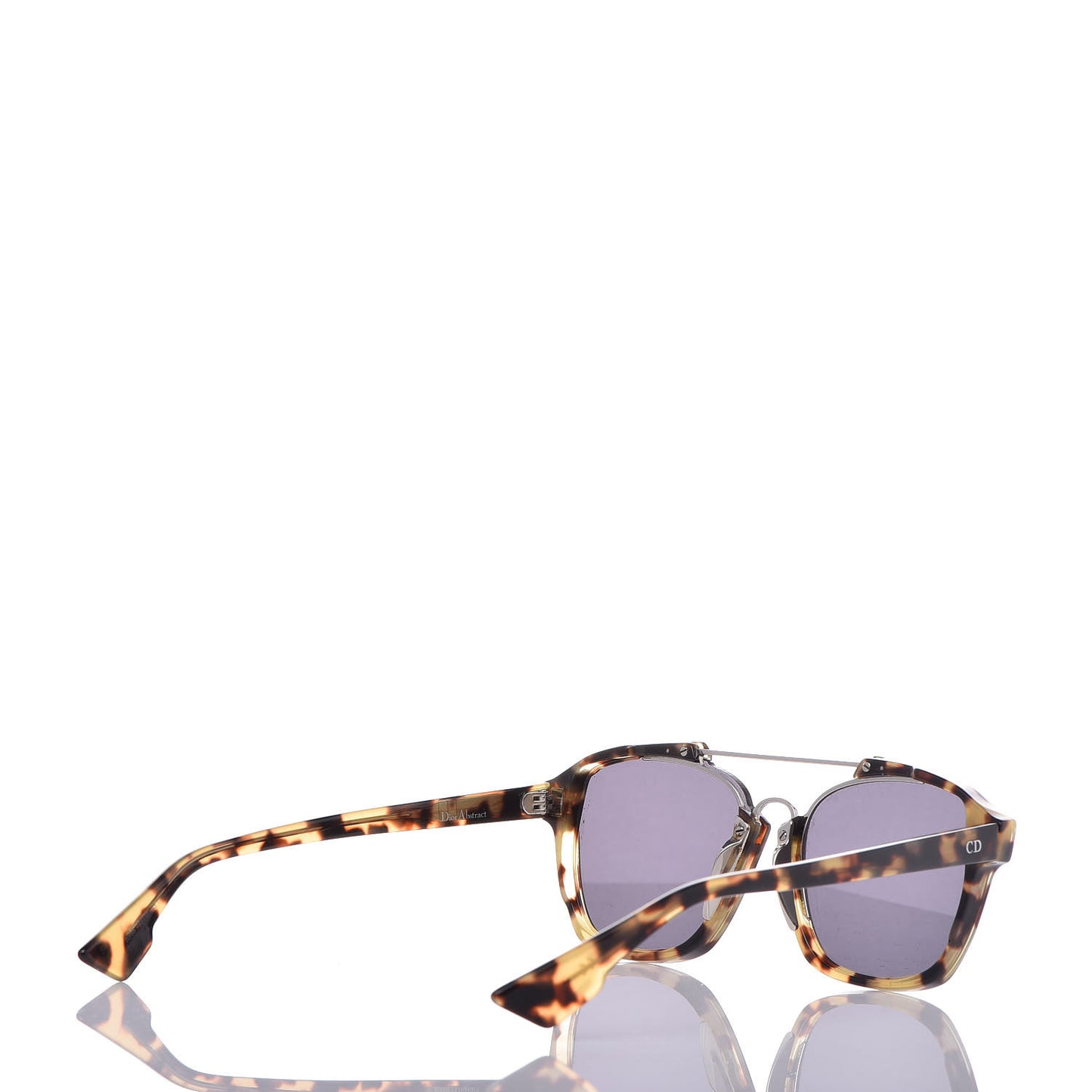 Abstract Square Mirrored Sunglasses Spotted Havana Green