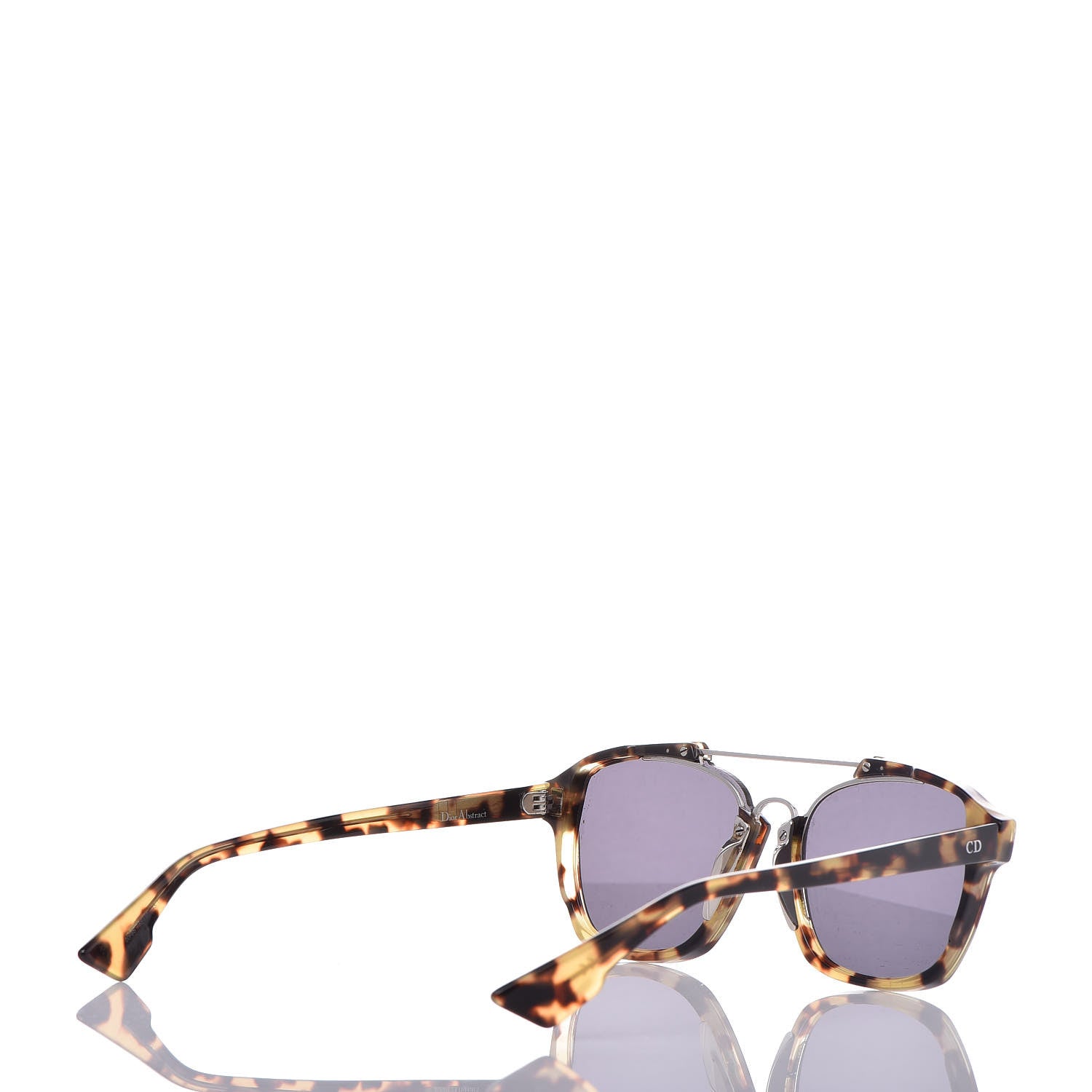 Christian Dior Abstract Square Mirrored Sunglasses Spotted Havana Green 4 of 9