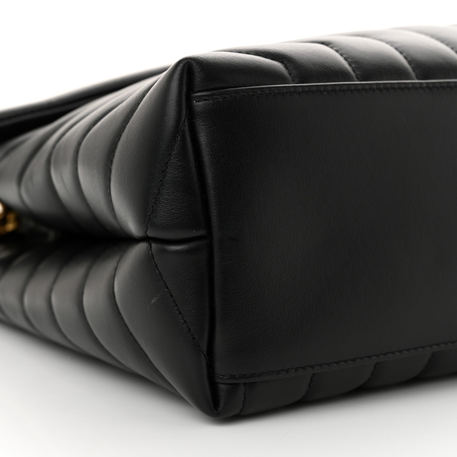 Saint Laurent Calfskin Y Quilted Monogram Medium Loulou Chain Satchel Black 9 of 10