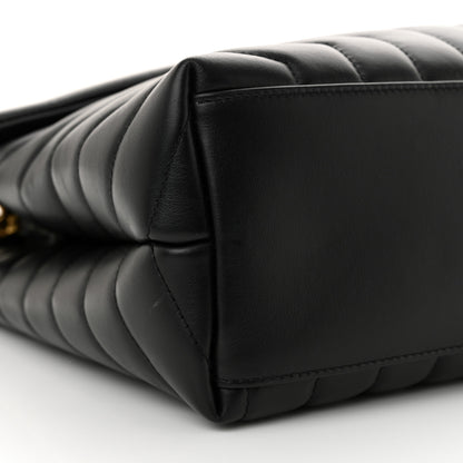 Saint Laurent Calfskin Y Quilted Monogram Medium Loulou Chain Satchel Black 9 of 10