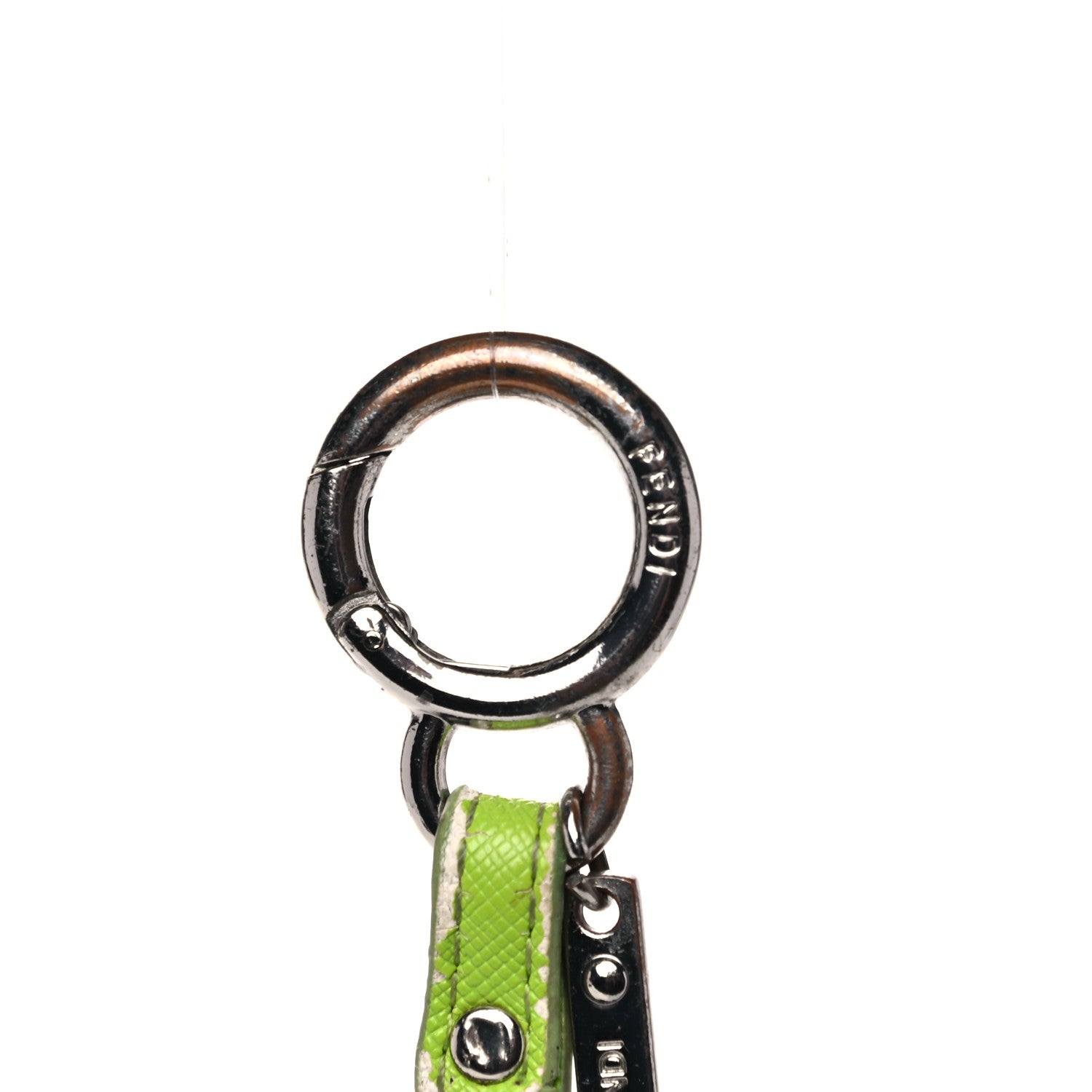Fendi Vitello Elite Fox Fur Monster Bag Bug Charm Green Black 8 of 11