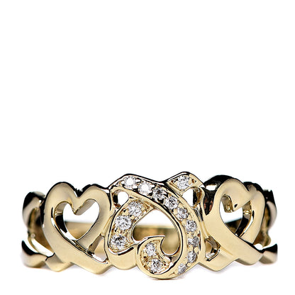 Tiffany 18K Yellow Gold Diamond Paloma Picasso Loving Heart Band Ring 57 8 1 of 5