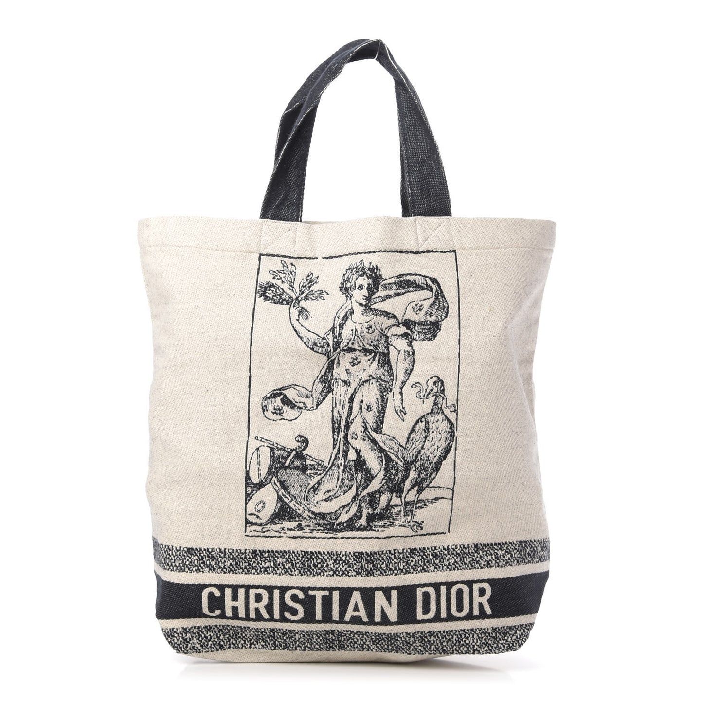 Canvas Print Cruise Tote Ivory Black