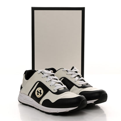 Gucci Calfskin Womens Interlocking G Sneakers 37.5 Black White 9 of 9