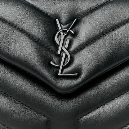 Saint Laurent Calfskin Y Quilted Monogram Monochrome Toy Loulou Crossbody Bag Black 9 of 12