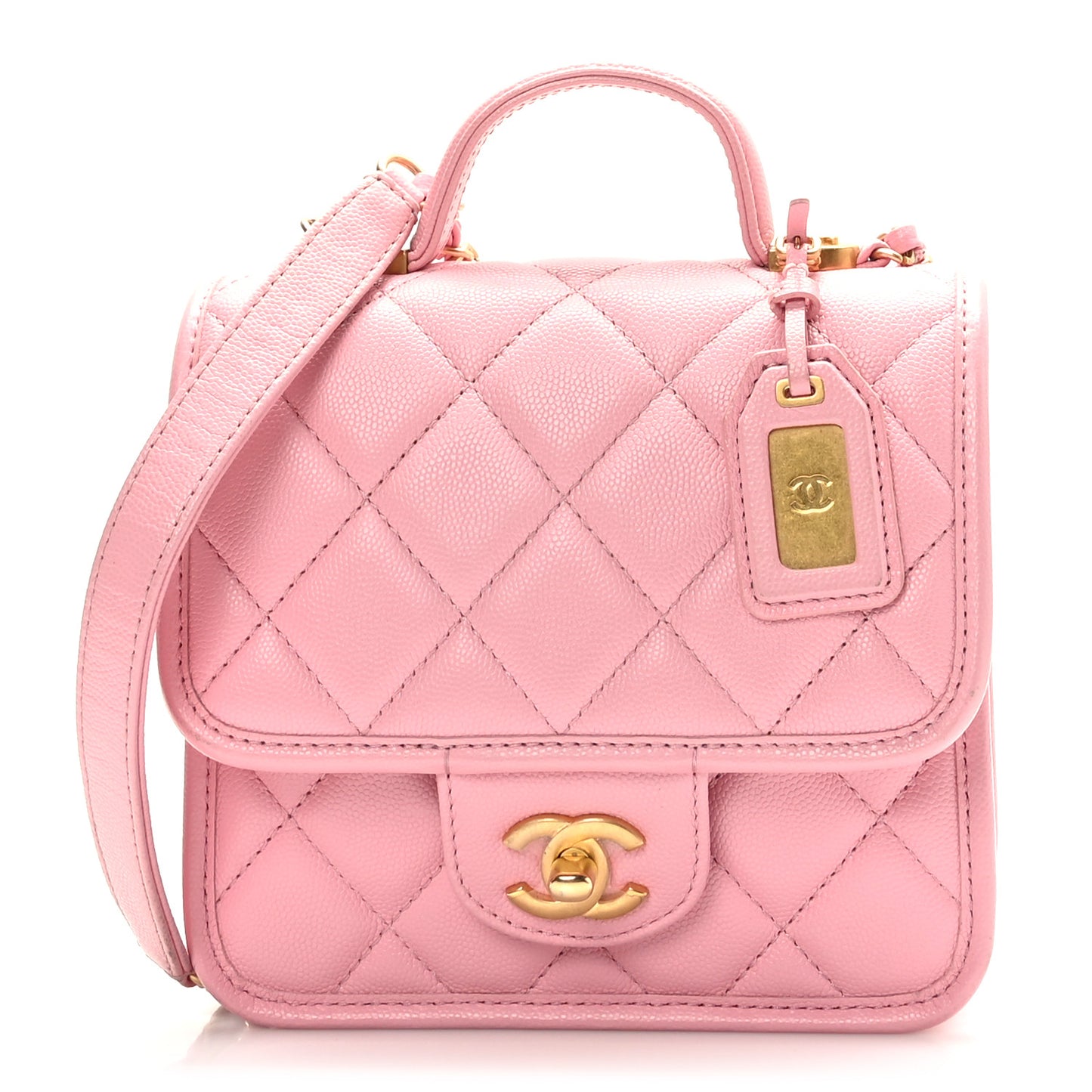 Caviar School Memory Mini Top Handle Flap Pink