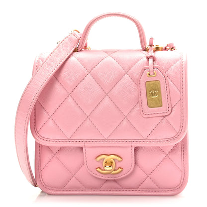 Chanel Caviar School Memory Mini Top Handle Flap Pink 1 of 9