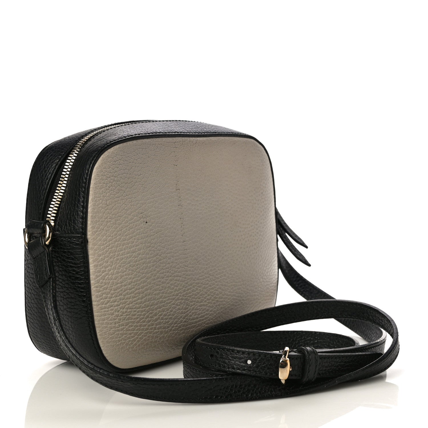 Gucci Dollar Calfskin Bi-Color Small Soho Disco Bag Mystic White Black 3 of 22