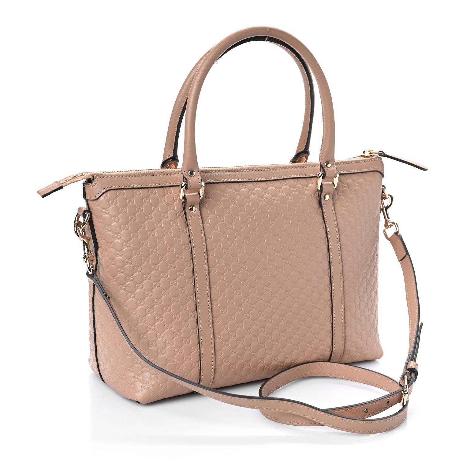 Gucci Soft Microguccissima Small Zippered Satchel Camelia 3 of 9