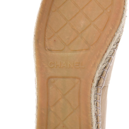 Chanel Lambskin CC Espadrilles 38 Beige Black 7 of 11