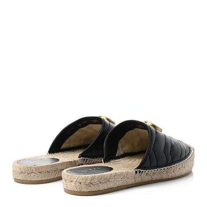Gucci Nappa Matelasse GG Marmont Espadrille Slippers 38 Black 4 of 9