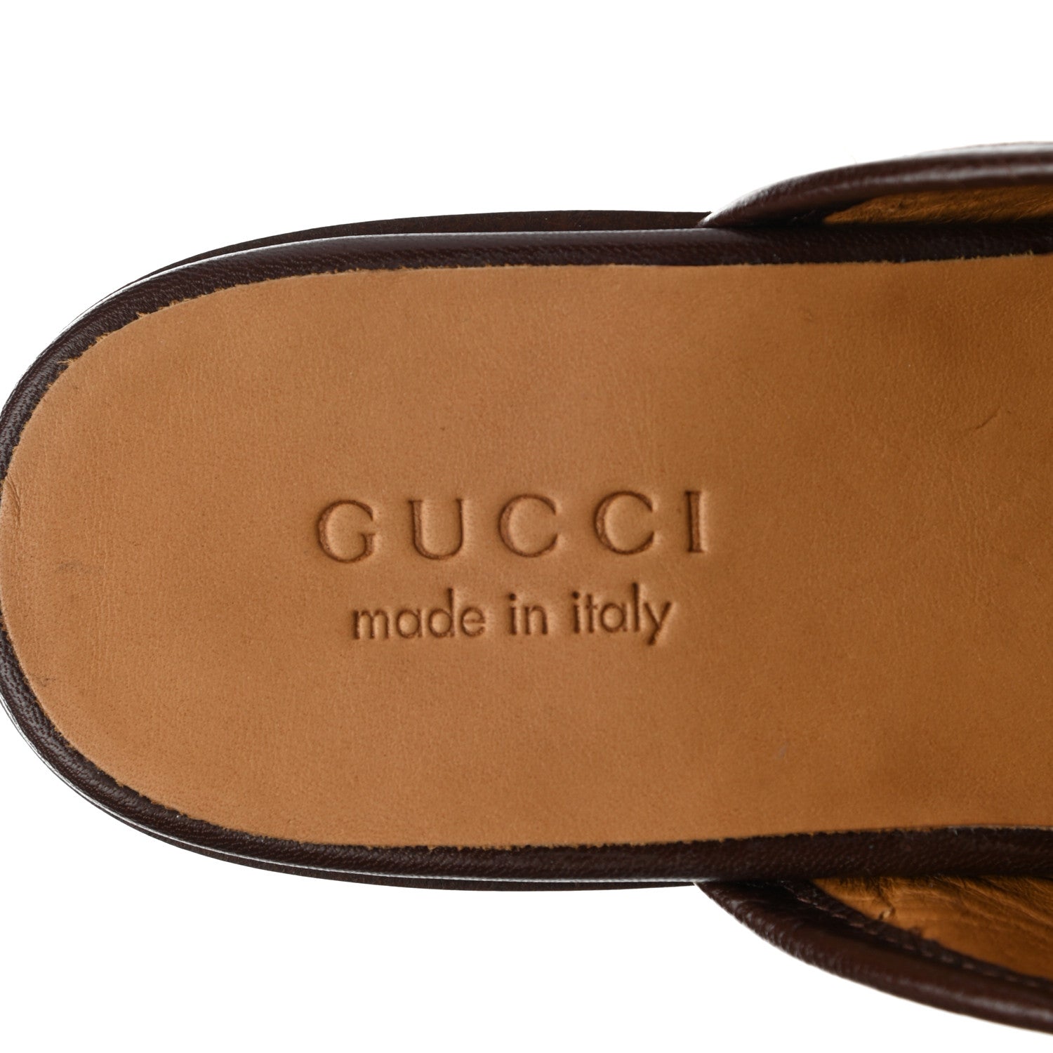 Gucci Goatskin Mens Horsebit Slippers 8 Brown 7 of 9
