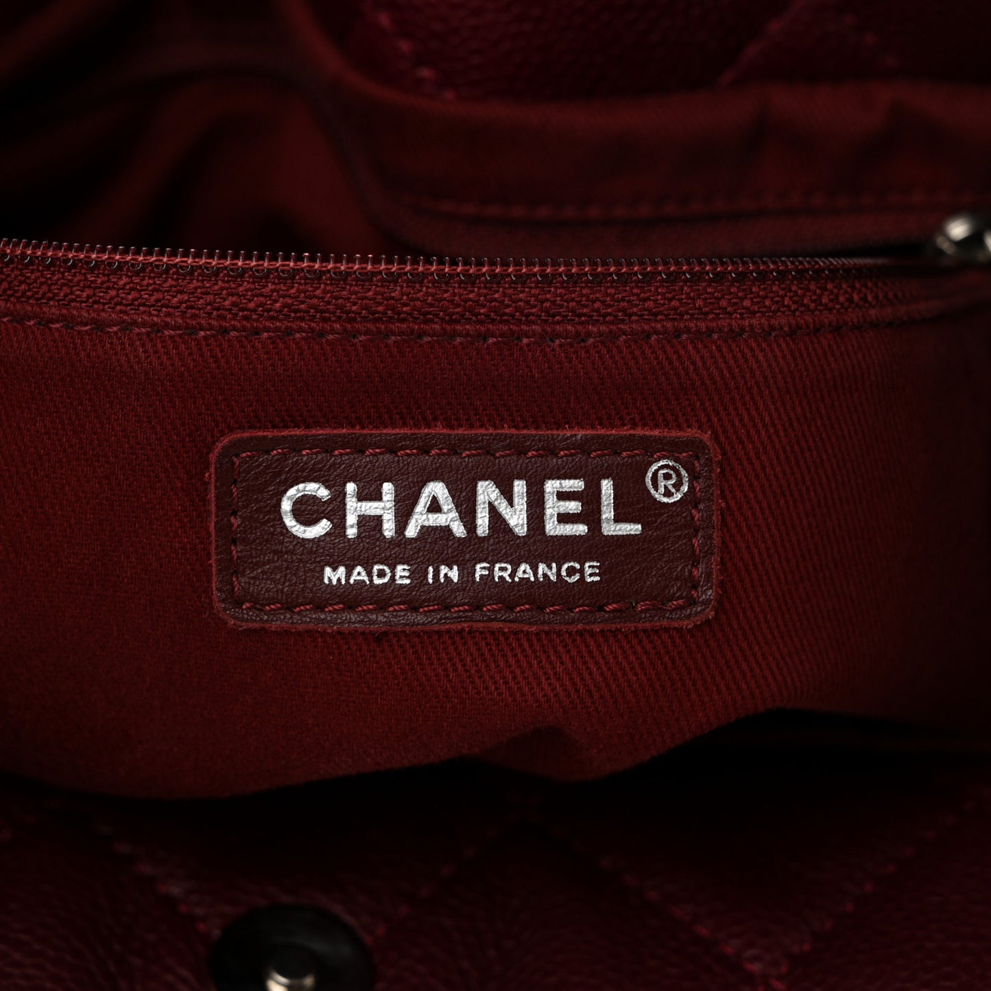 Caviar Quilted Large Timeless CC Soft Tote Dark Red