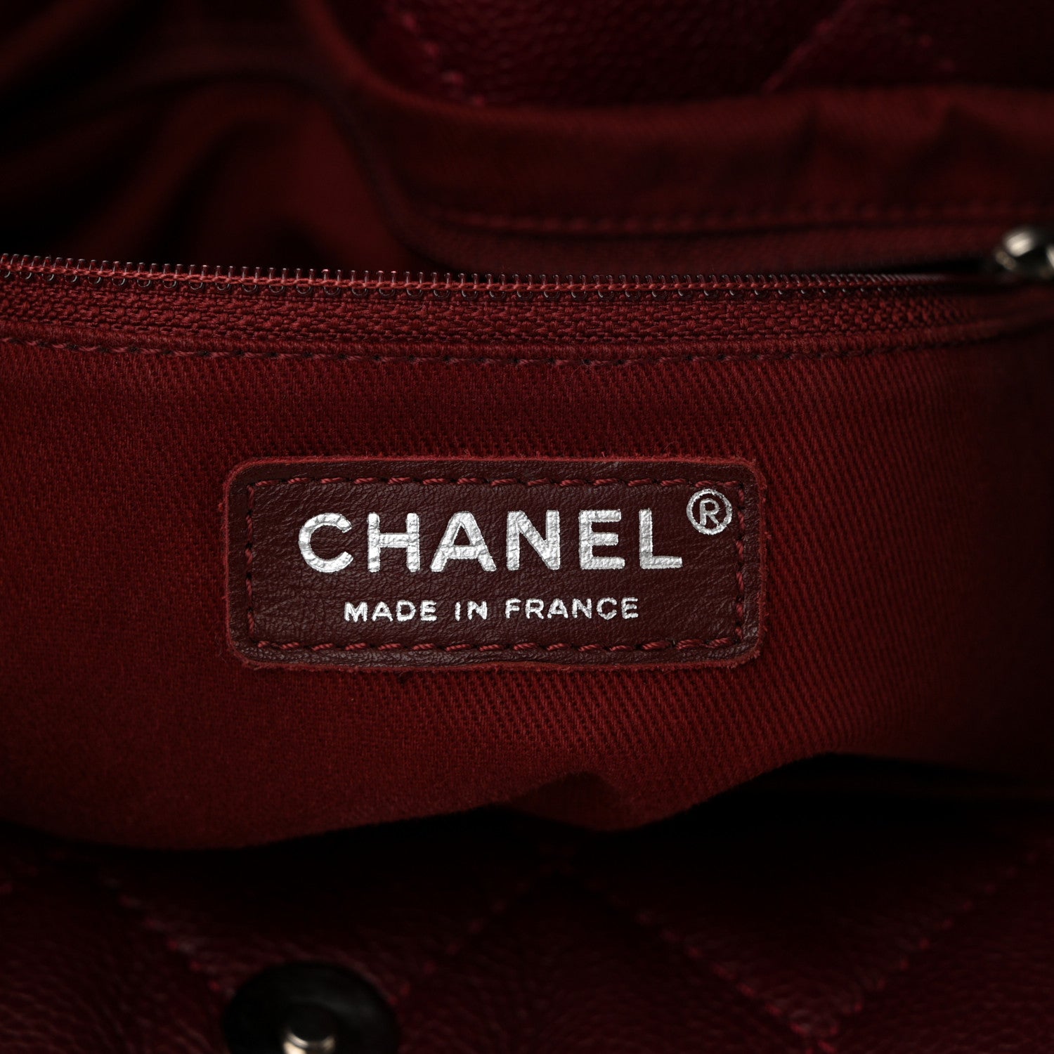 Chanel Caviar Quilted Large Timeless CC Soft Tote Dark Red 6 of 10