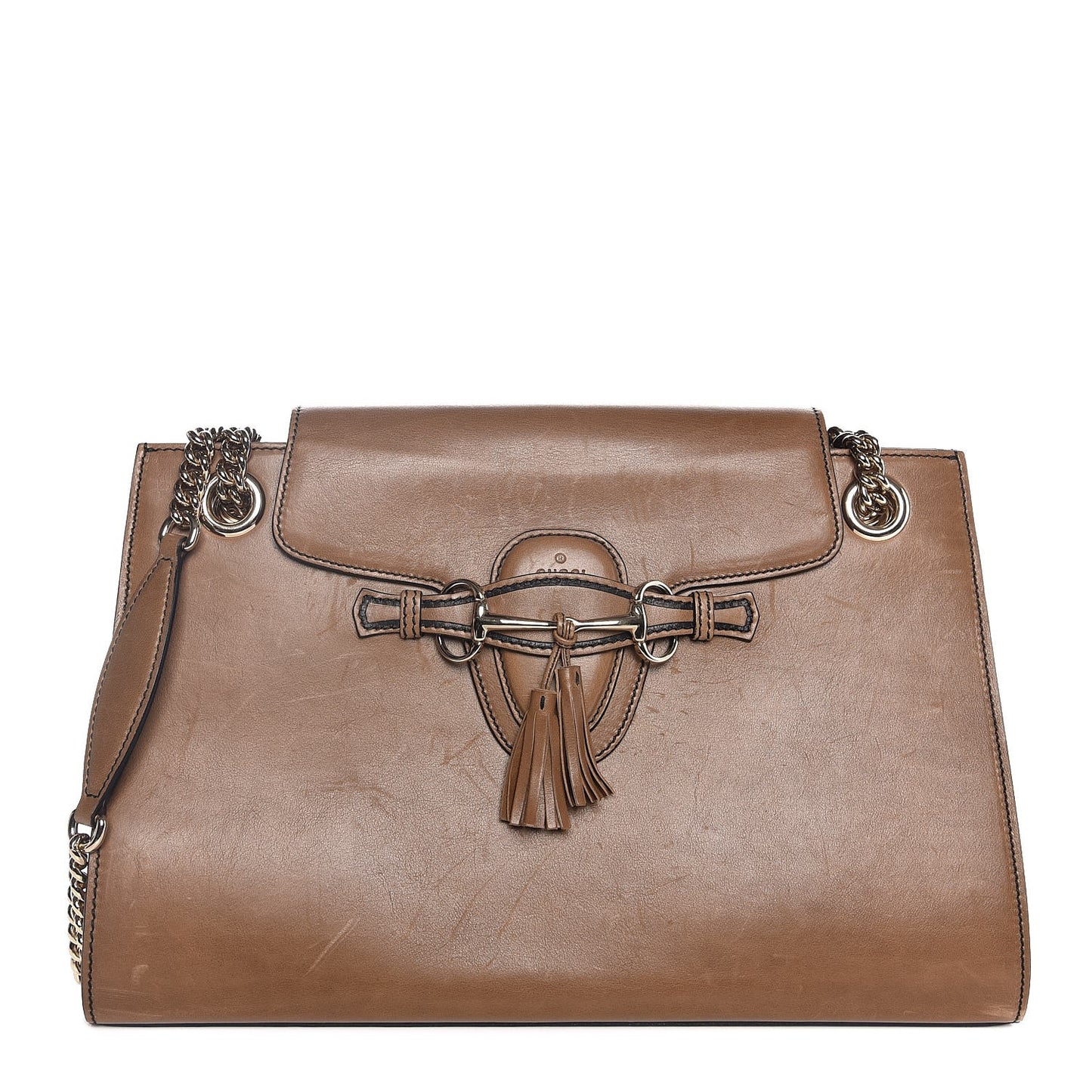 Saddle Soft Lux Large Emily Chain Shoulder Bag Acero
