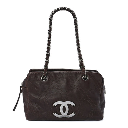 Chanel Calfskin Large Diamond Stitch Tote Brown 1 of 14