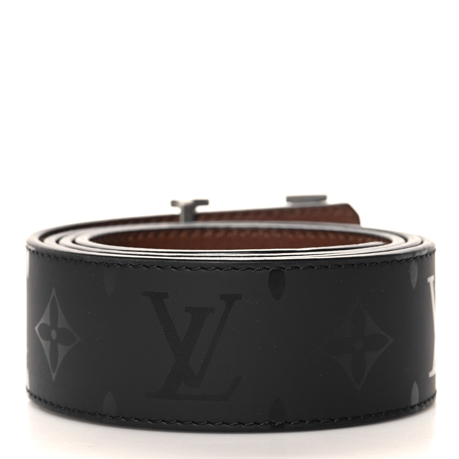 Louis Vuitton Monogram Illusion 40mm LV Initiales Reversible Belt 95 38 Black 2 of 5
