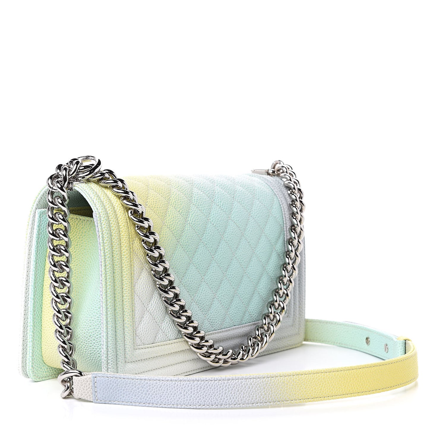 Caviar Quilted Medium Rainbow Boy Flap Multicolor