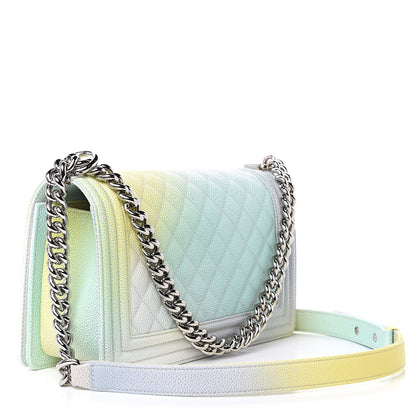 Chanel Caviar Quilted Medium Rainbow Boy Flap Multicolor 3 of 12