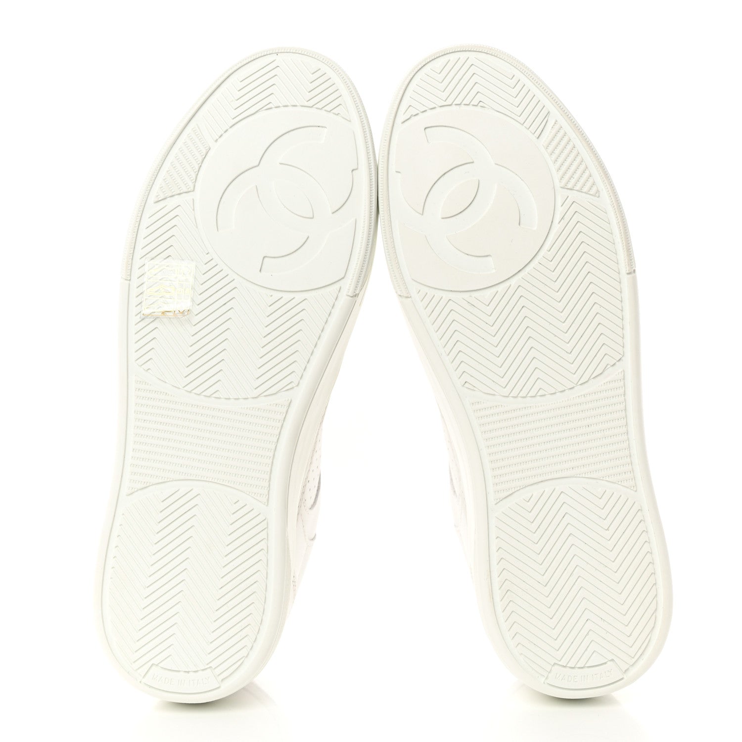 Chanel Calfskin CC Womens Sneakers 37.5 White 5 of 10