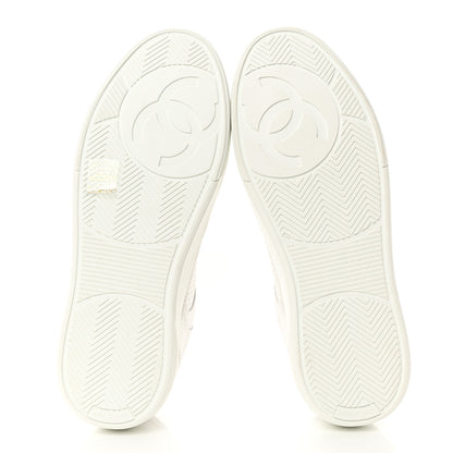 Chanel Calfskin CC Womens Sneakers 37.5 White 5 of 10