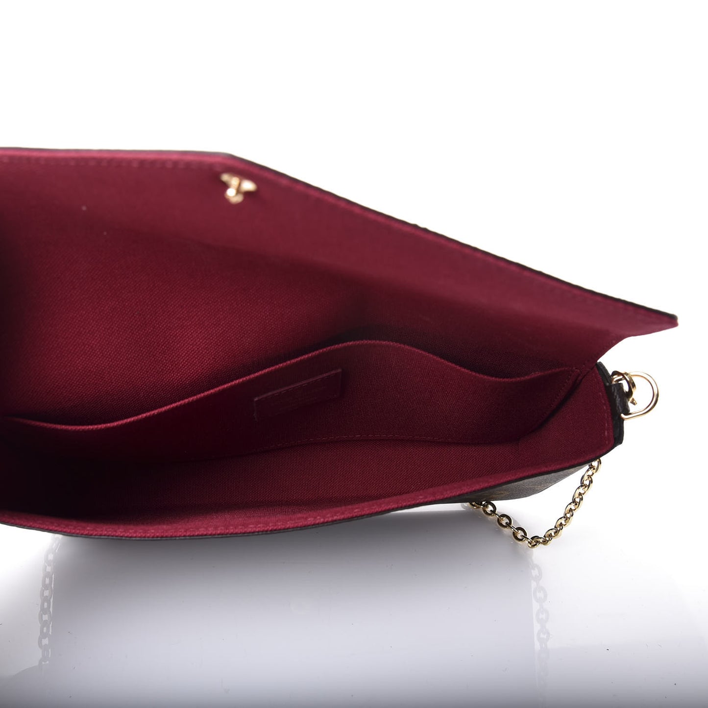 Monogram Pochette Felicie Chain Wallet Fuchsia