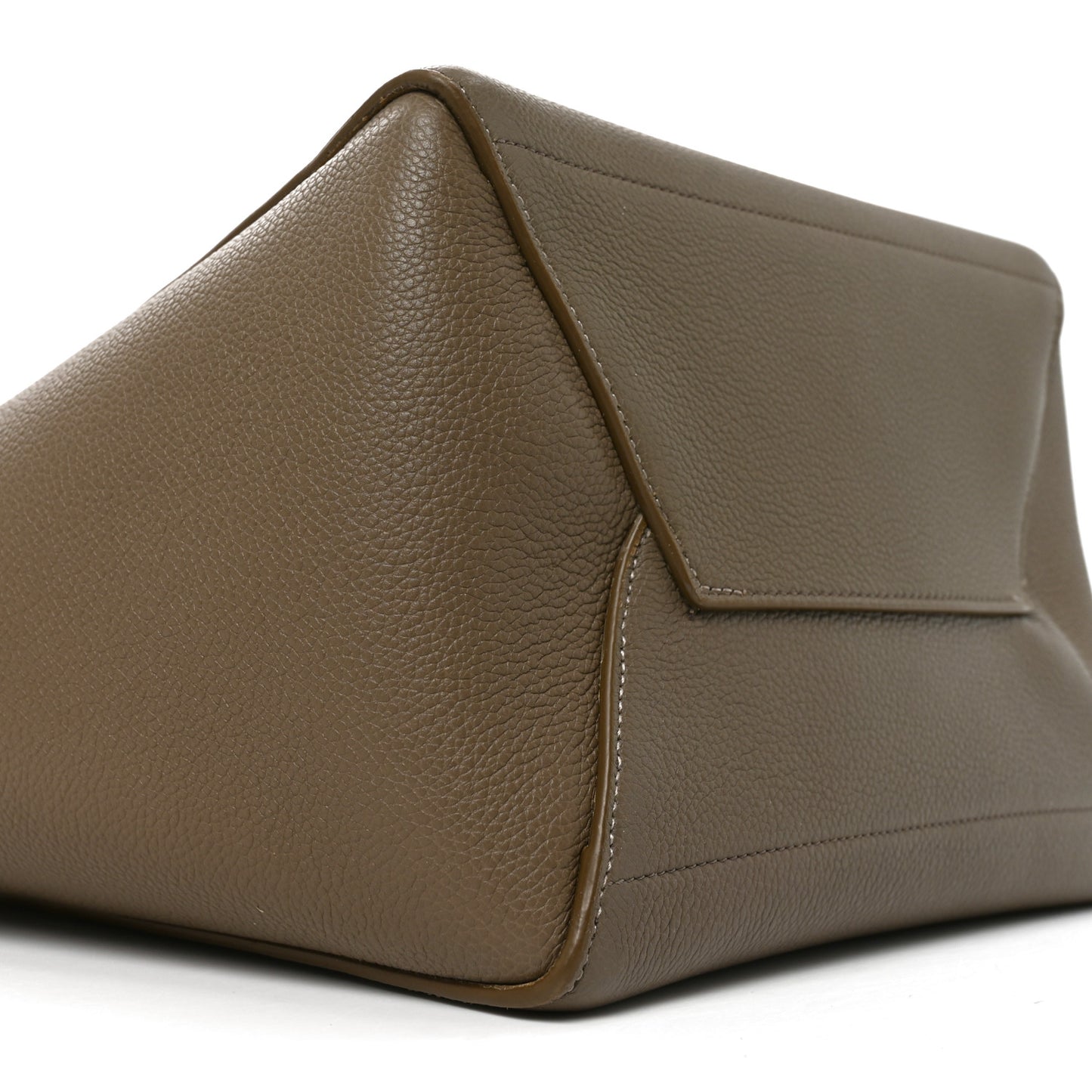 Soft Grained Calfskin Sangle Bucket Bag Taupe