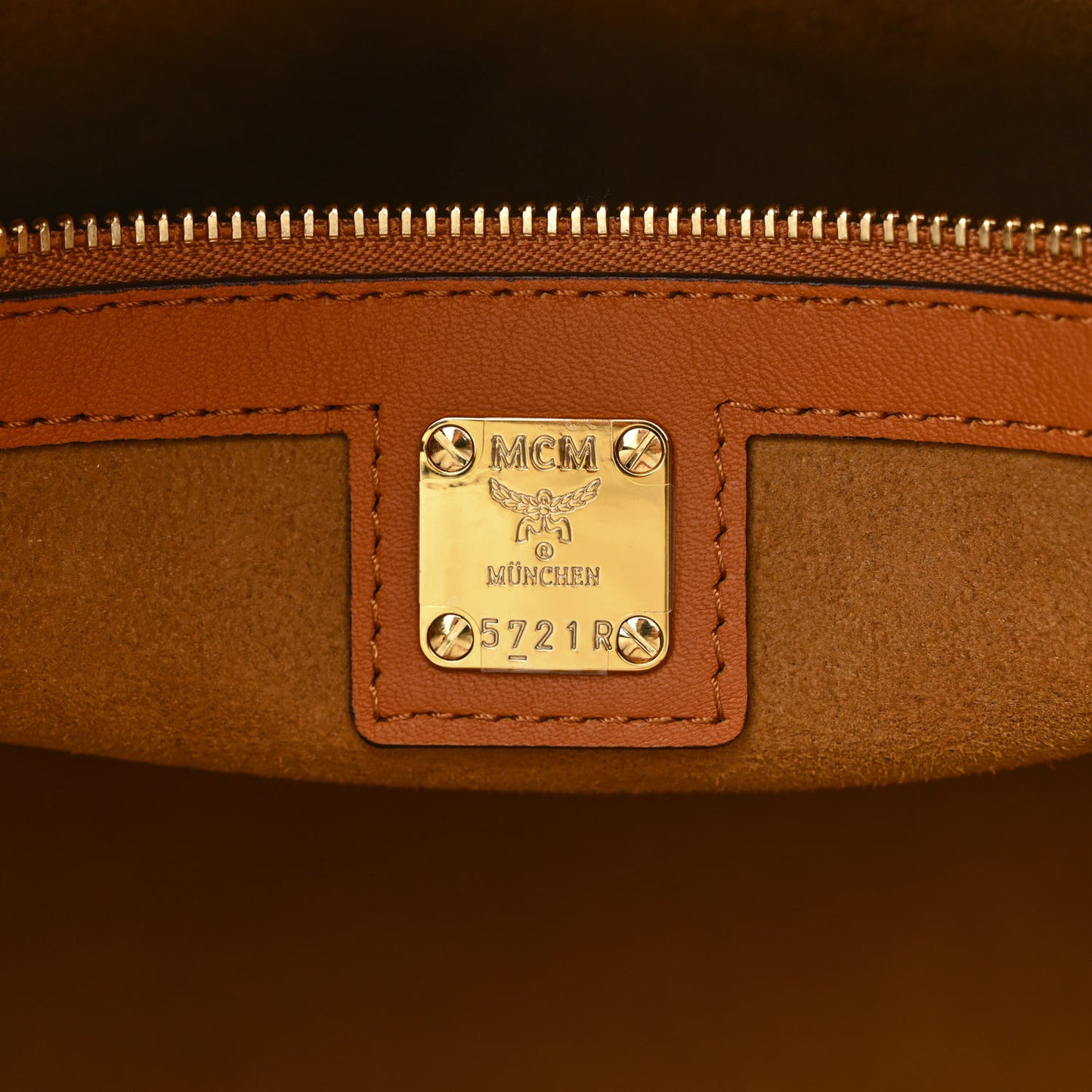 Calfskin Logo Large Tote Cognac