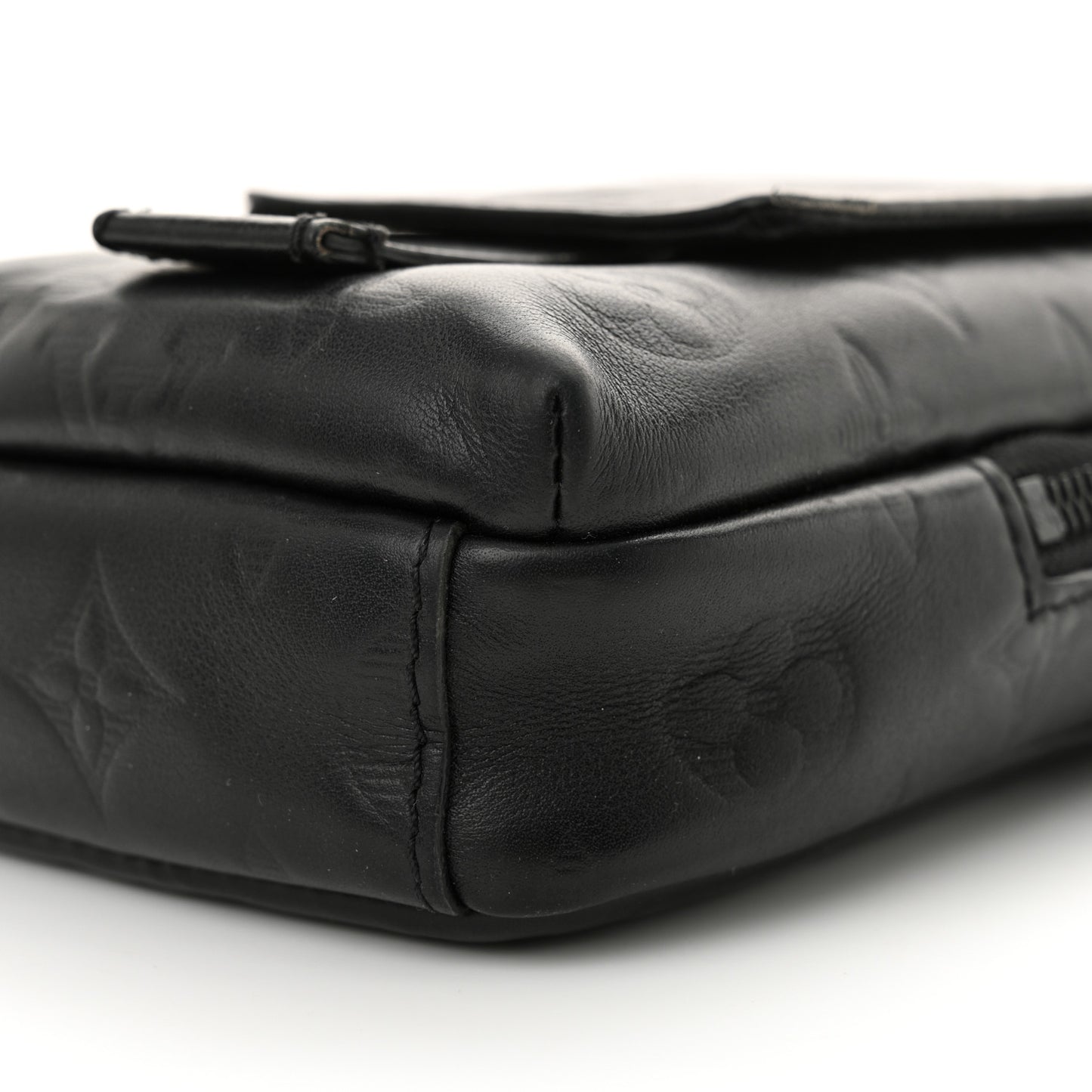 Calfskin Monogram Shadow Double Phone Pouch NM Black
