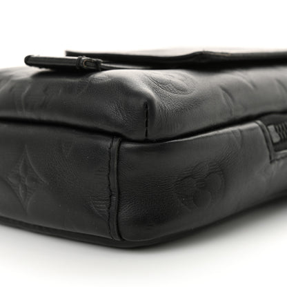 Louis Vuitton Calfskin Monogram Shadow Double Phone Pouch NM Black 10 of 11