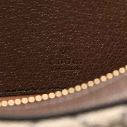 Gucci GG Supreme Monogram Textured Calfskin Web Mini Ophidia Half Moon Hobo Beige Ebony New Acero 6 of 11