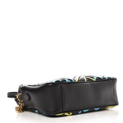 Gucci Calfskin Matelasse GucciGhost Medium GG Marmont Chain Shoulder Bag Black New Acquamarine 4 of 8