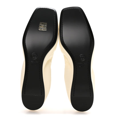 Chanel Lambskin CC Turnlock Ballerina Flats 37.5 Ivory Black 6 of 9