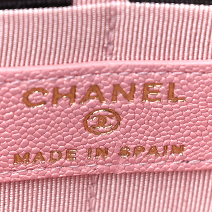 Chanel Iridescent Caviar Quilted Classic Pouch With Handle Rose Pink 6 of 16