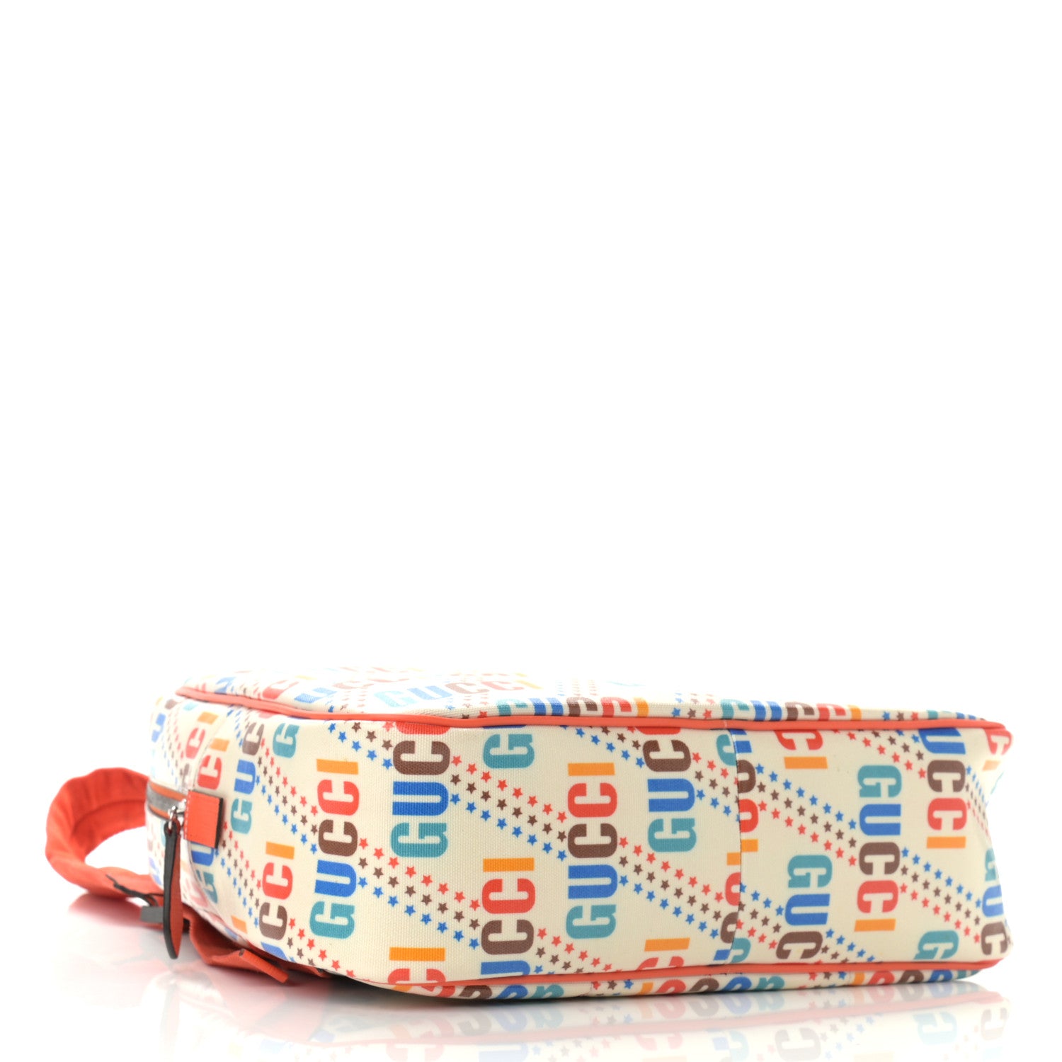 Gucci Coated Canvas Logo Star Print Childrens Dome Backpack Beige Multicolor Vibrant Orange 4 of 10