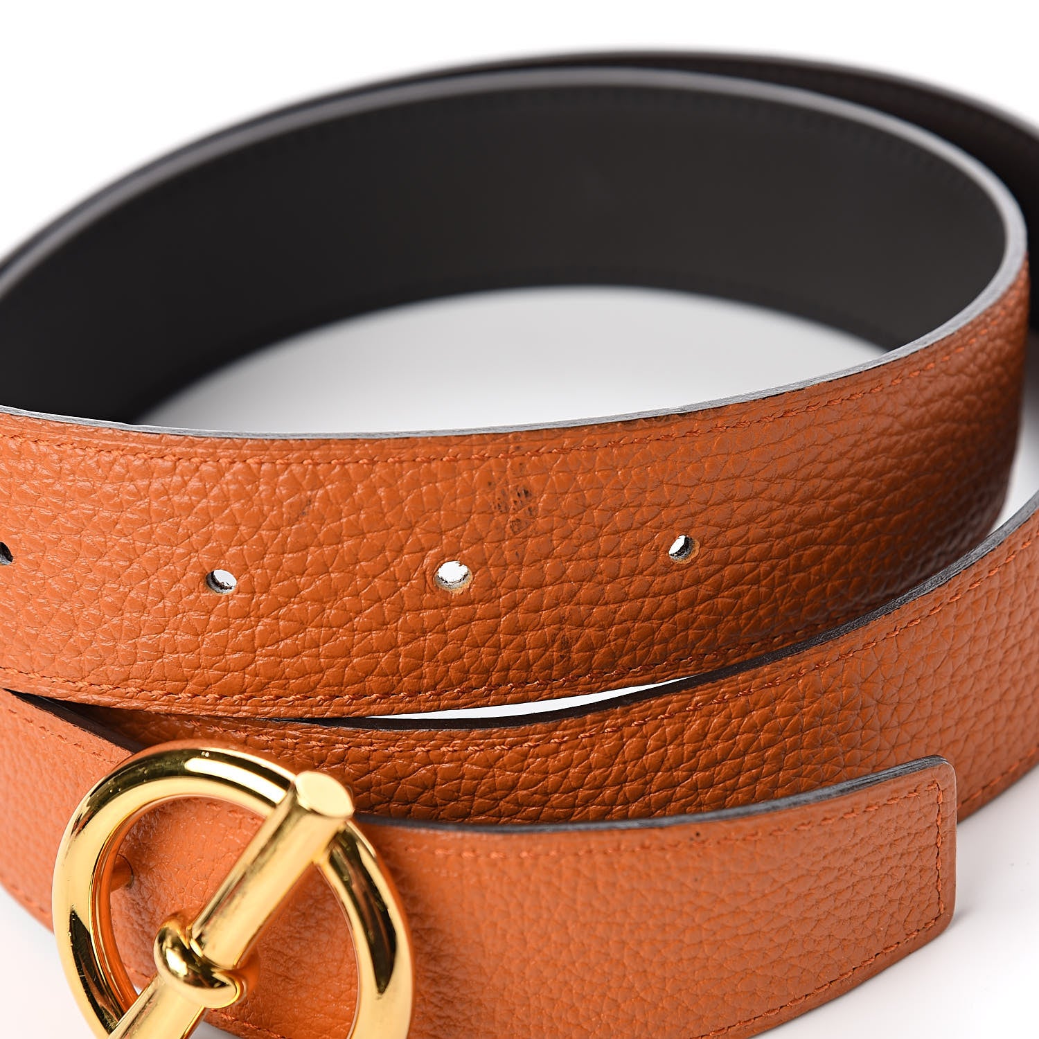 Hermes Chamonix Togo Reversible Glenan 32mm Belt 90 Black Potiron 6 of 8
