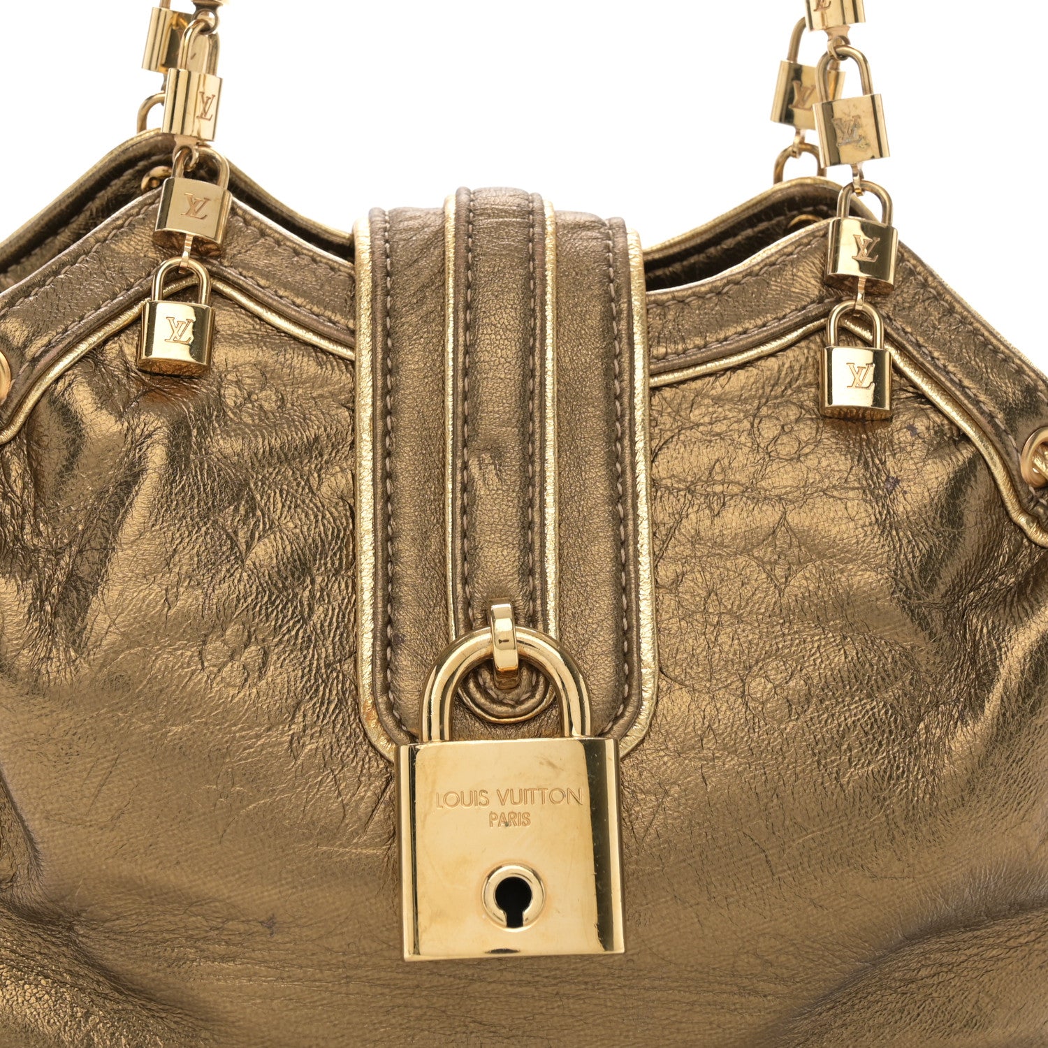 Louis Vuitton Metallic Calfskin Monogram Embossed Theda PM Gold 8 of 13