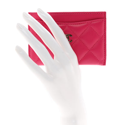 Chanel Lambskin Quilted Card Holder Fuchsia 2 of 9