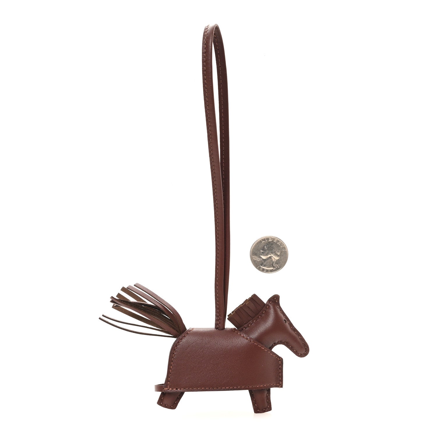 Hermes Milo Lambskin Studded Grigri Rodeo Robeo Rock Horse Bag Charm PM Terre 2 of 5