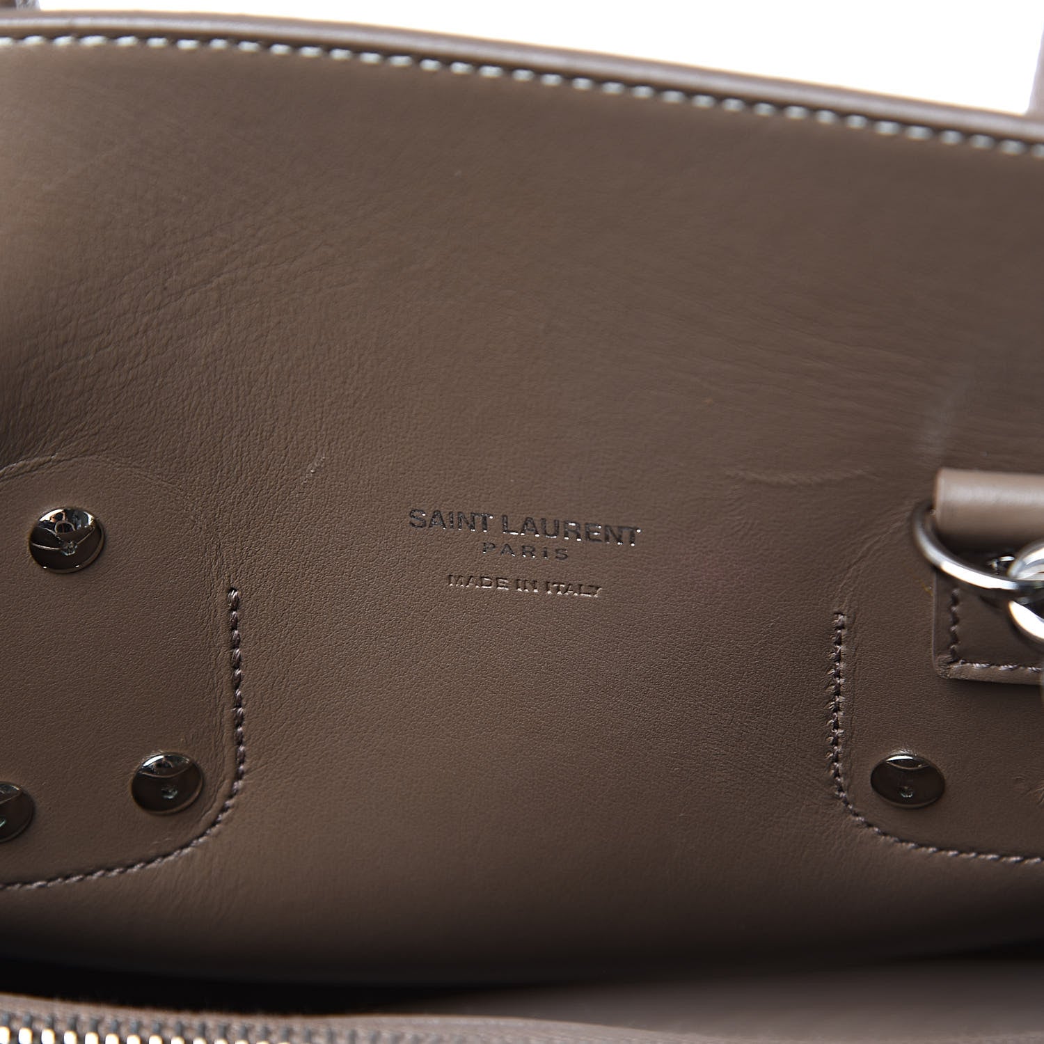 Saint Laurent Grained Calfskin Topstitch Small Classic Sac De Jour Taupe 6 of 14
