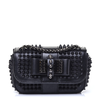 Christian Louboutin Calfskin Spikes Sweety Charity Crossbody Bag Black 1 of 9