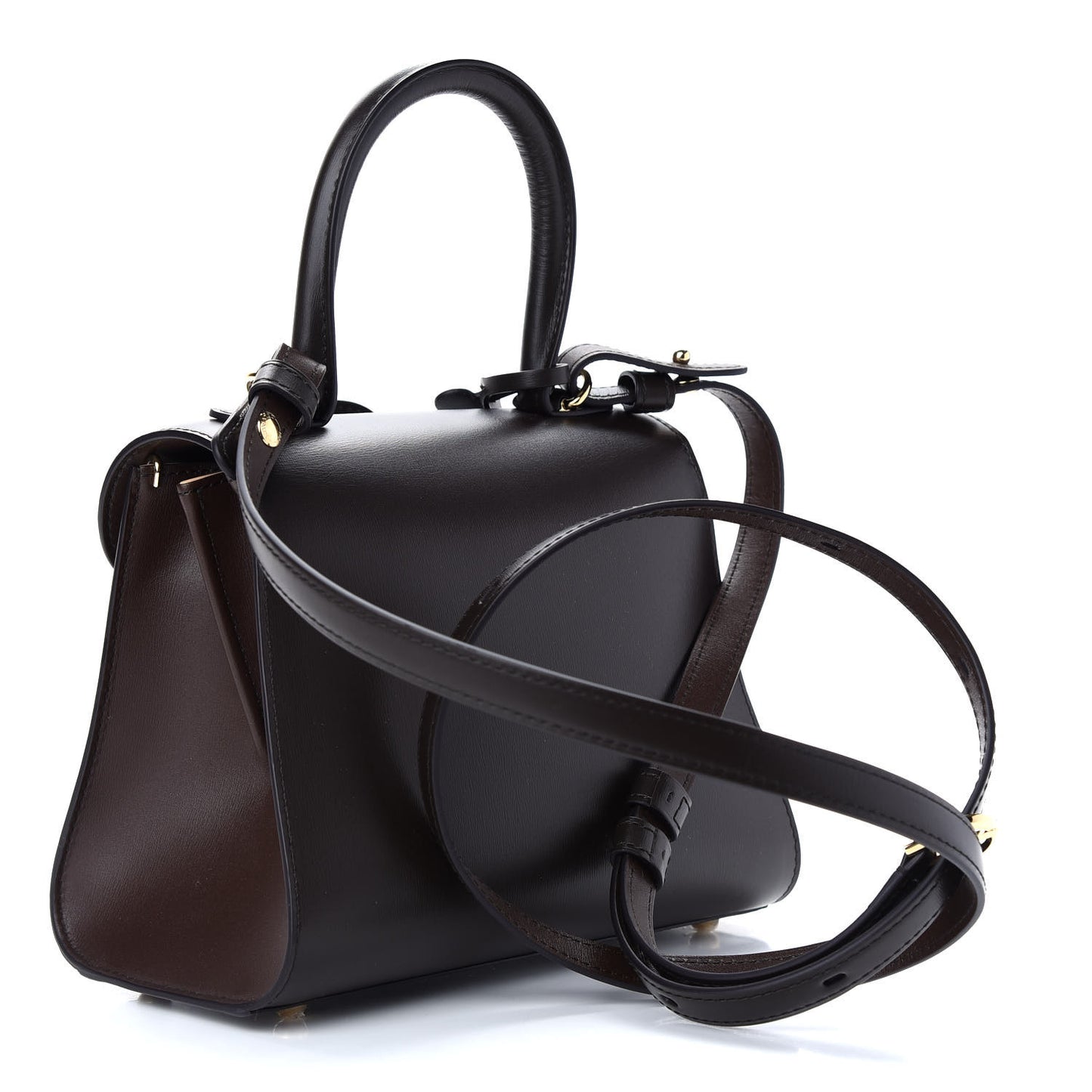 Box Calfskin Tri-Color Brillant Mini Satchel Brown